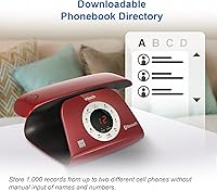 Vista 6 de VTECH VS122-16 Teléfono inalámbrico de diseño retro: Bluetooth conecta al celular, bloqueador de llamadas, sistema de contestación automática