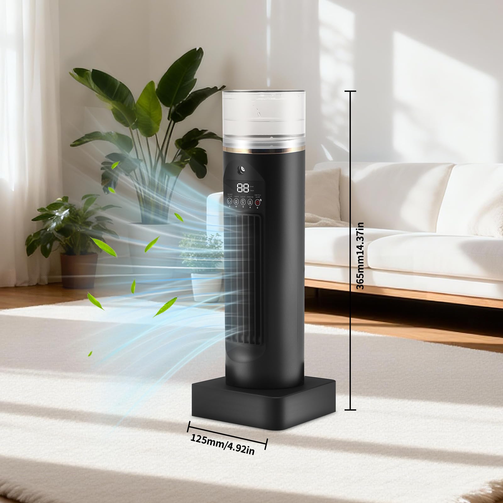Mini condizionatore portatile a 6 livelli, con serbatoio dell'acqua da 100 ml, raffreddamento rapido 3S, telecomando senza contatto, timer 6H, umidificatore, inferiore a 36 dB, silenzioso per camera