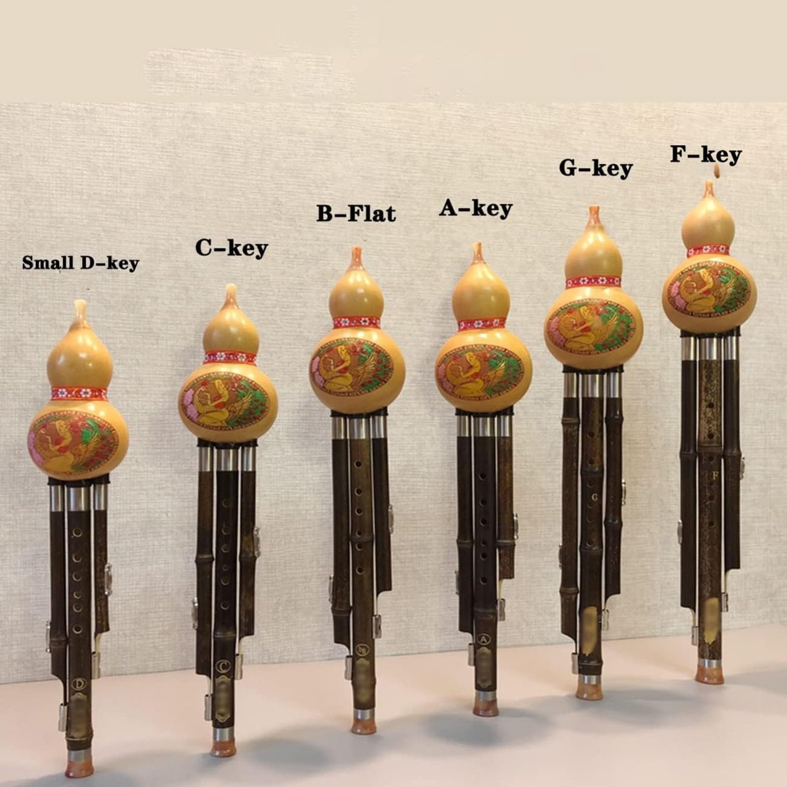 Hulusi bambou chinois Gourd Flute Clé de C avec étui instrument à vent