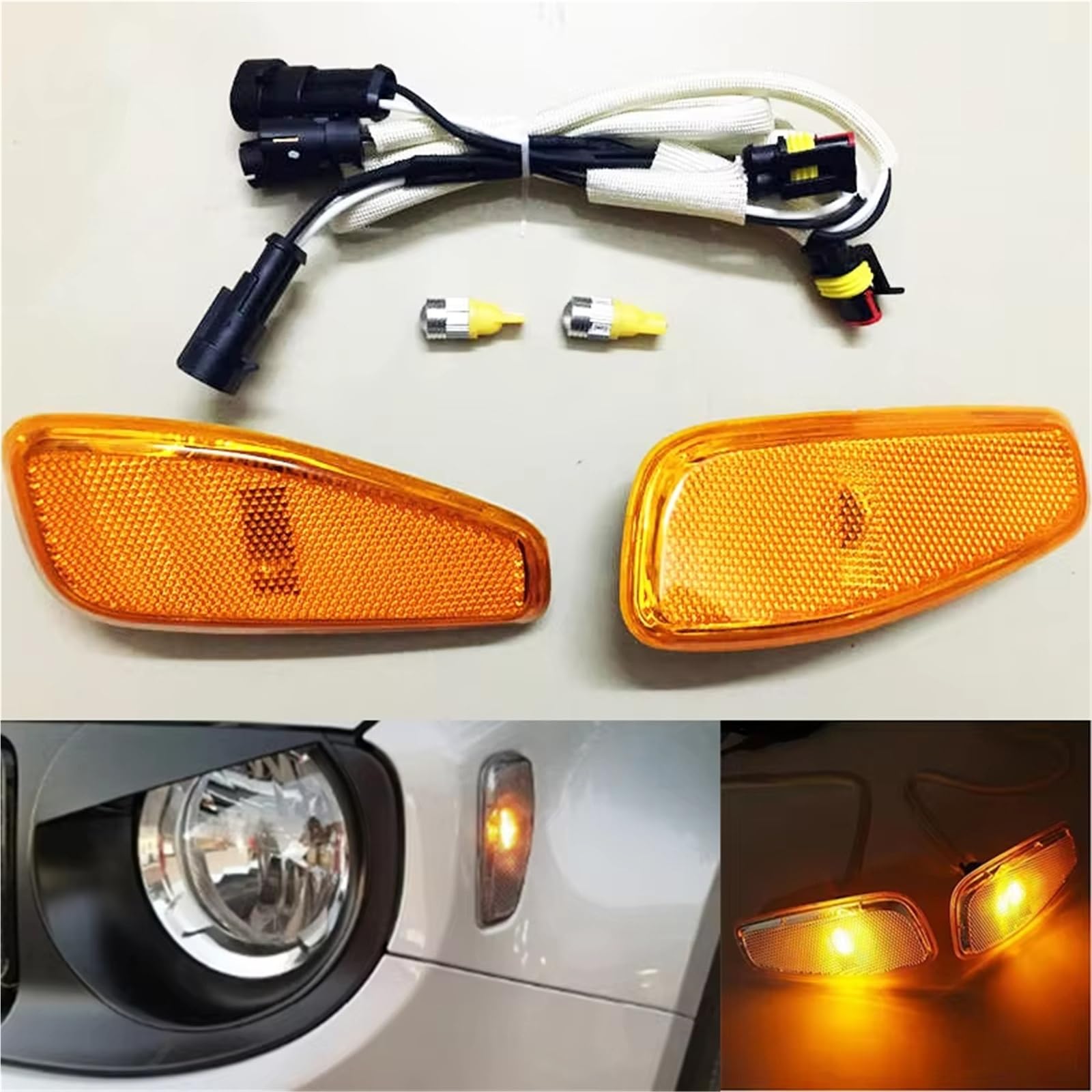 Indicatore Direzione 2 Pezzi Post Gratuiti Adatti Per Jeep Per RENEGADE 2014 2015 2016 Indicatori Direzione Laterali Arancione Fumo Freccia Specchietto(White (amber light))