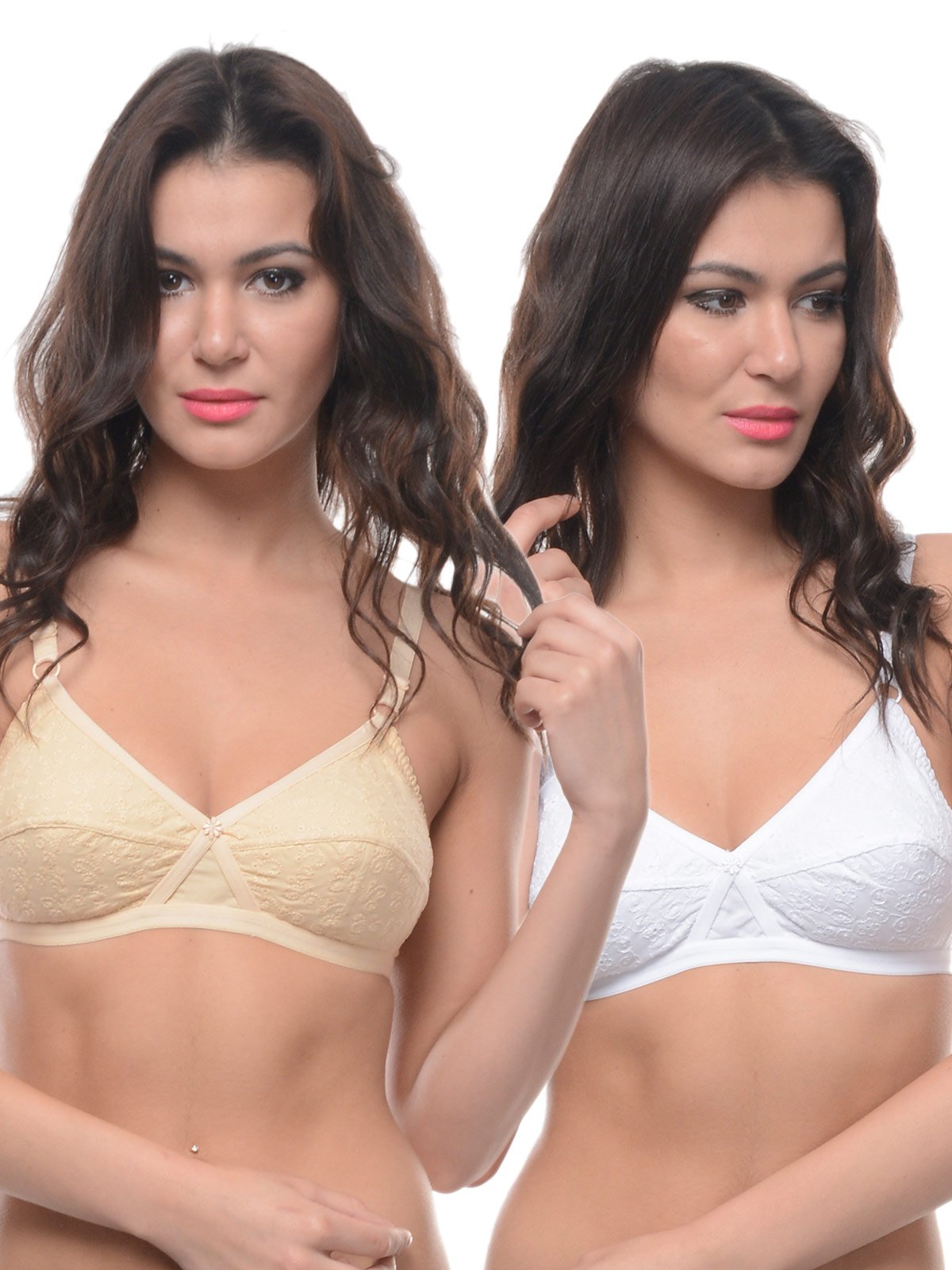 Pack of 2 Perfect Coverage Bra in Skin-White Color - E5524SW-44B-image-45