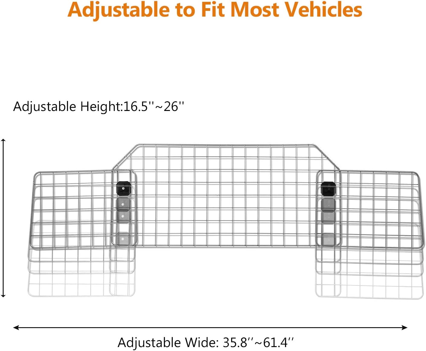 Car Dog Guard Universal, Adjustable Headrest Dog Boot Guard, Steel Wire