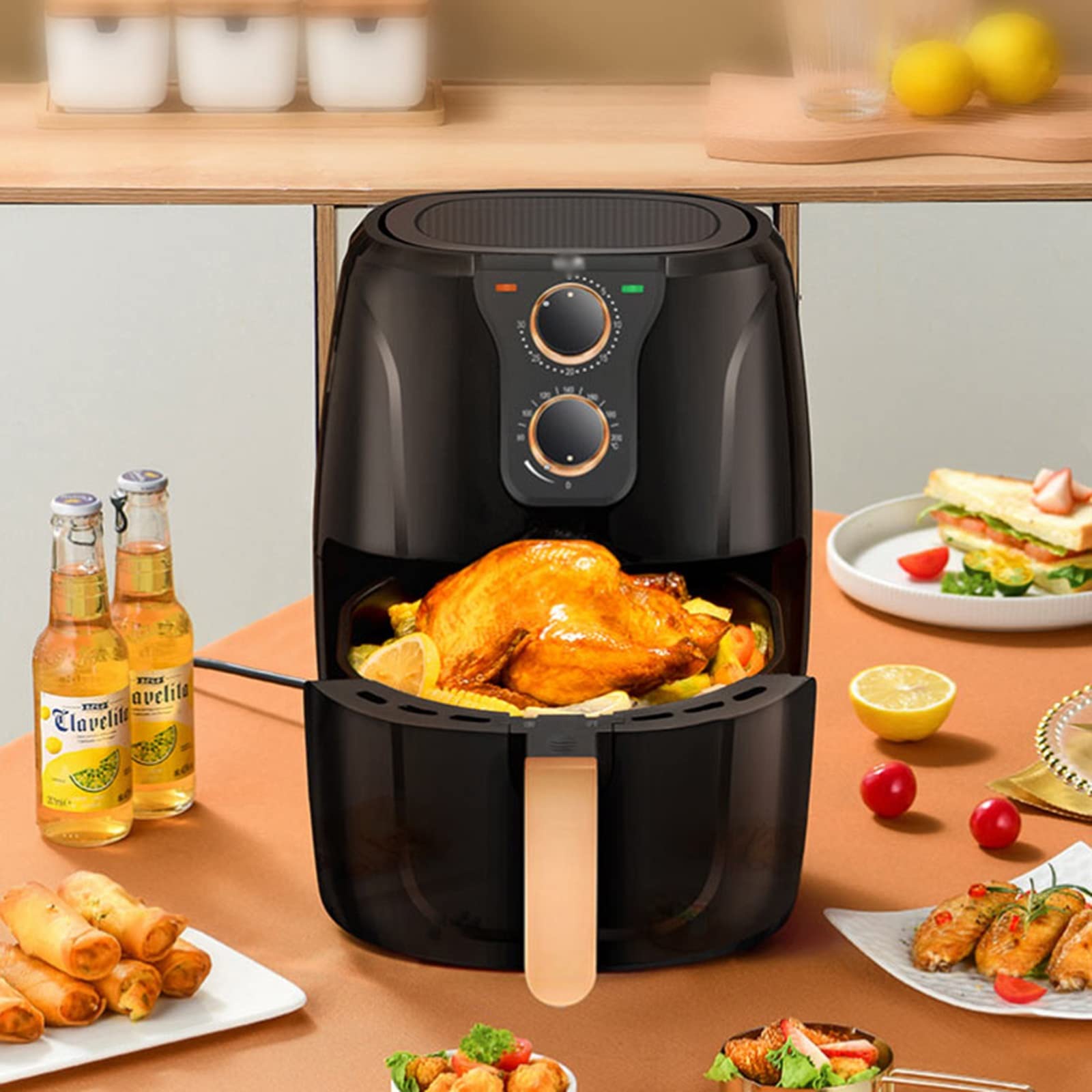 Frytkownica Powietrzna O Dużej Pojemności 4,7 L Frytkownica Powietrzna Beztłuszczowa 360° Cyrkulacja Gorącego Powietrza Frytkownica Powietrzna O Niskiej Zawartości Tłusz
