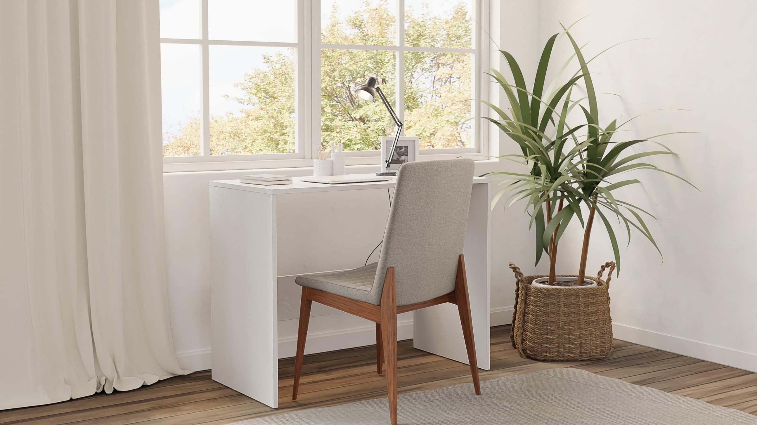 Schreibtisch Holz Weiß – Computertisch 100x50x78cm – Bürotisch Klein – Büro Kinderzimmer und Jugendzimmer Möbel - Büromöbel PC Tisch
