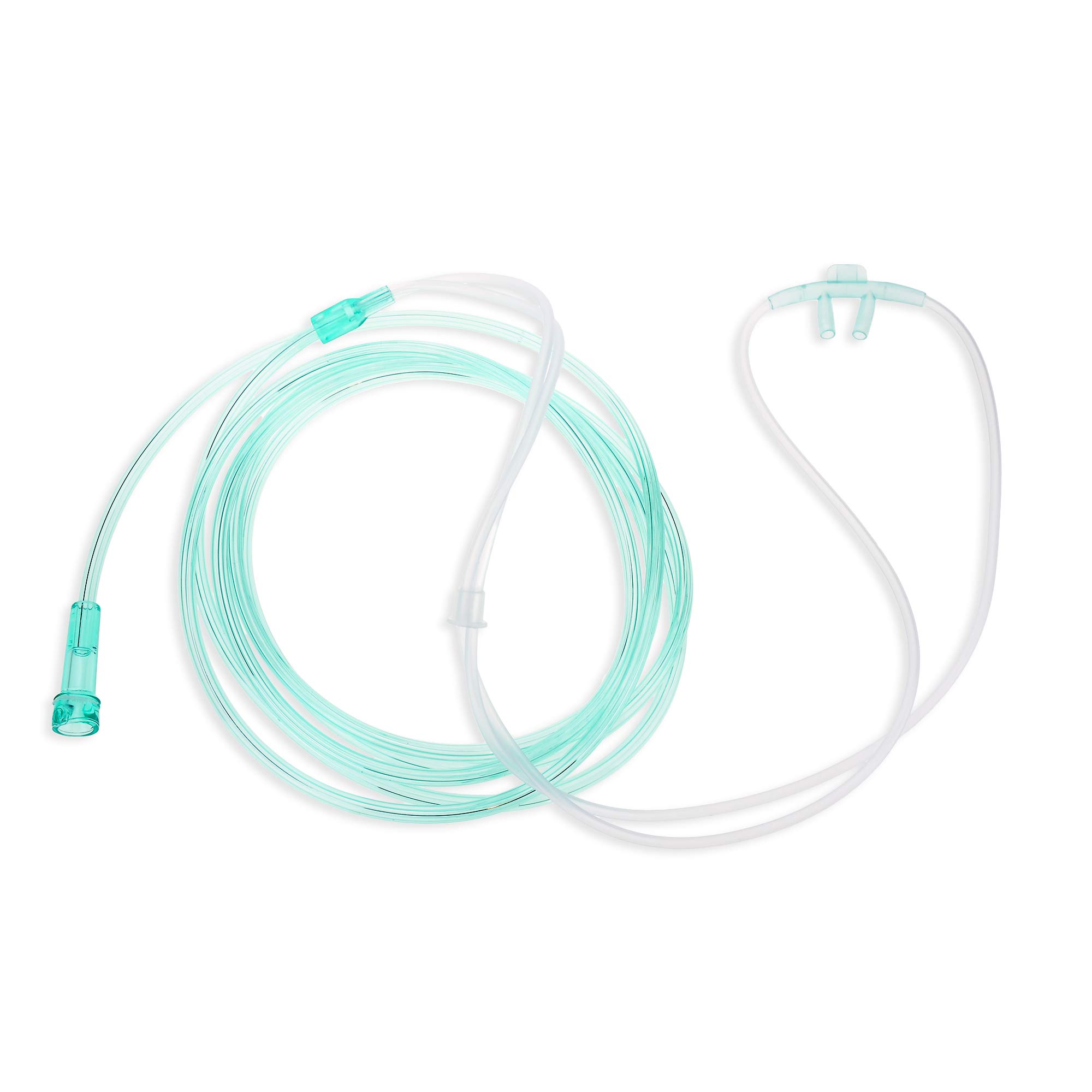 Dealmed Adult Standard Nasal Cannula Straight with 7 ft (2.1m), Soft Green, Cannula Nasal