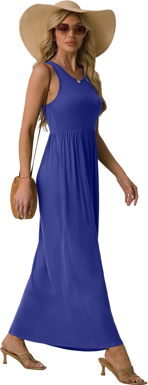 GRECERELLE Women's Summer Sleeveless Casual Long Tank Maxi Dress with Pockets (XS-3XL) - Image 6