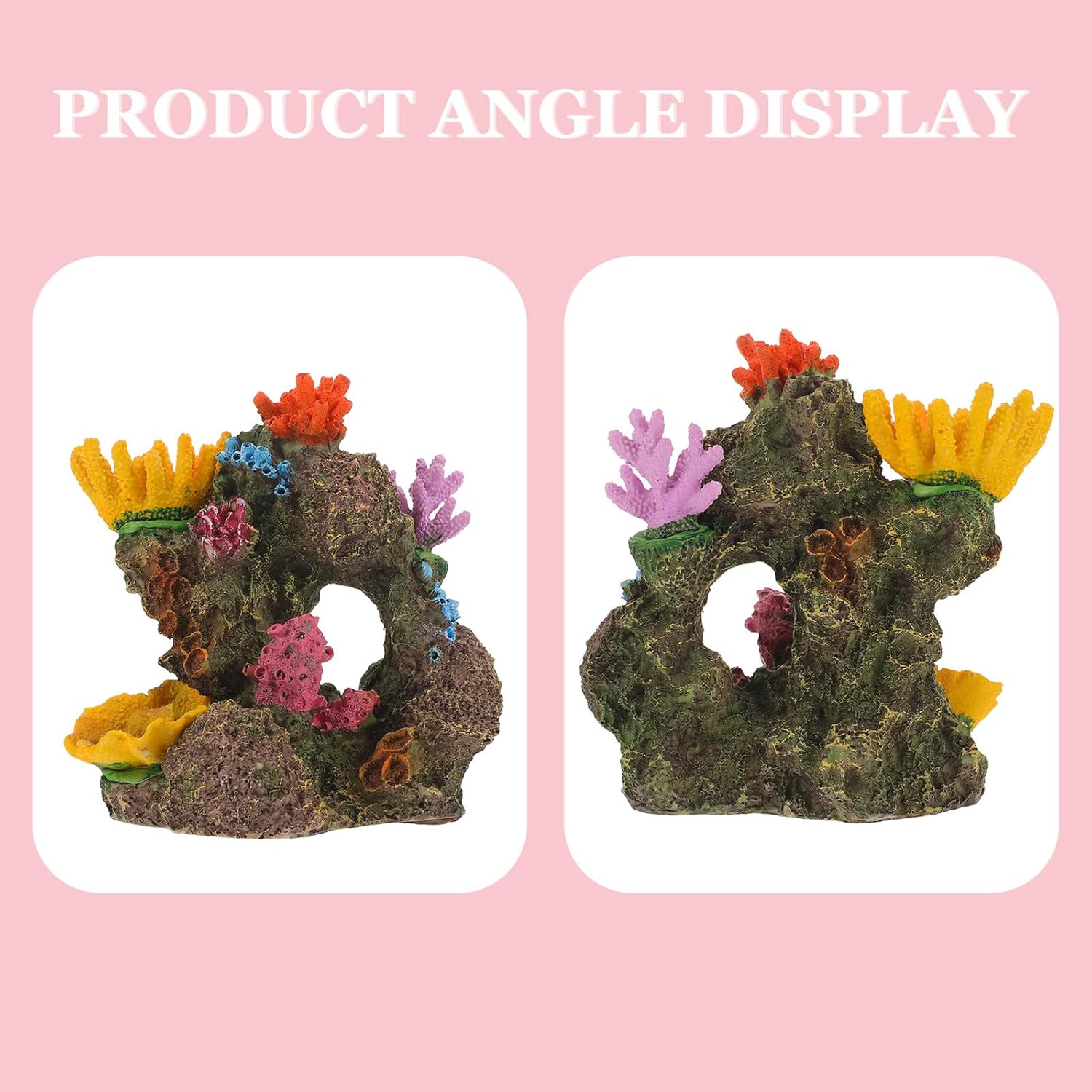 Aquarium Coral Reef Decoration Resin Fish Tank Hideout Mountain Cave Ornament Large Coral Landscape for Marine and Freshwater Tanks