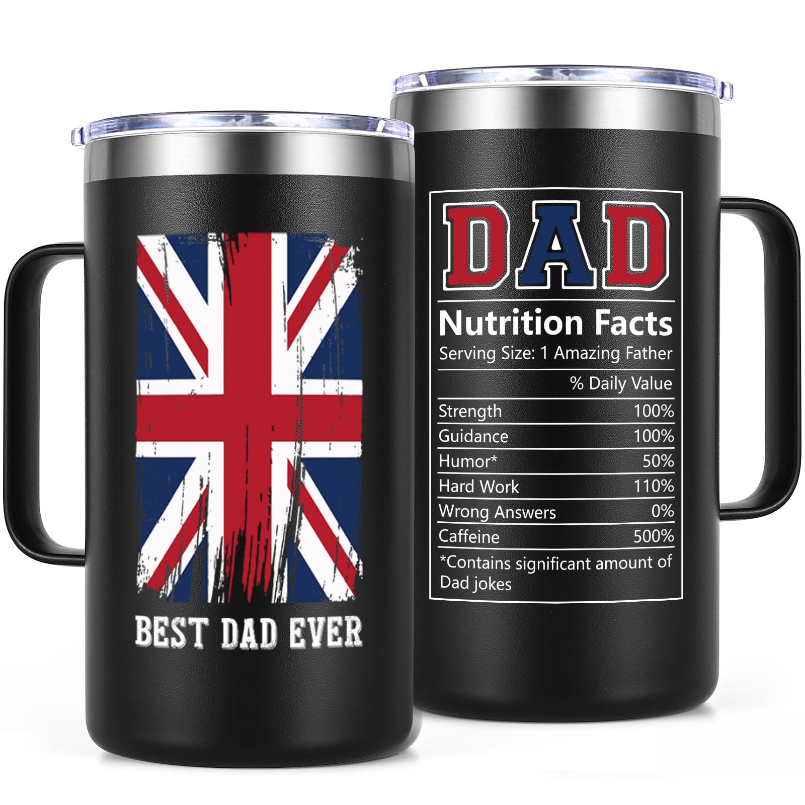 Livole Dad Gifts for Fathers Day, Birthday, Best Dad Ever Mug, Gifts for Dads, Daddy, 20oz 600ml Stainless Steel Mug