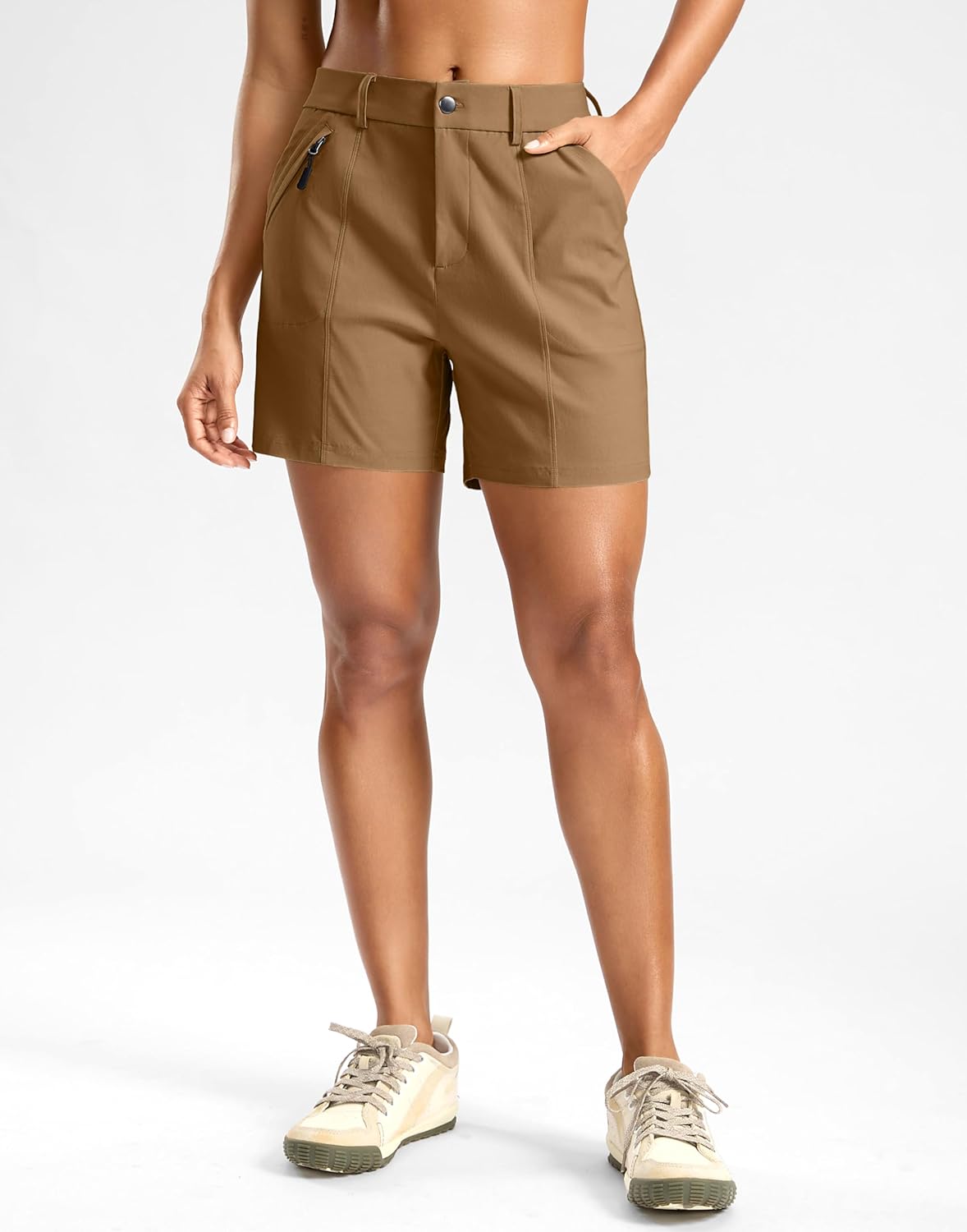 SANTINY Women's 5"/7" Hiking Golf Shorts Quick Dry Stretch Casual Work Shorts with Pockets for Women Walking Travel Summer - Image 3
