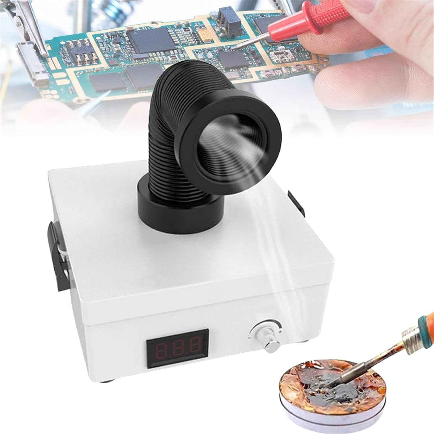Solder Smoke Absorber, 3 Stage Filters Solder Fume Extractor, Strong Suction Power Smoke Filter for DIY Soldering Work