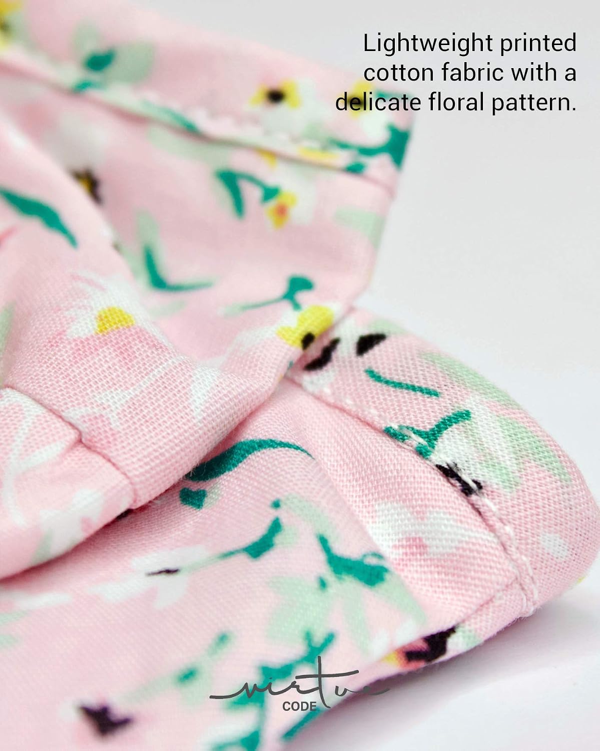 Petal Pink Floral Mask by VIRTUE CODE Fabric Face Masks Flower Design Washable Reuseable