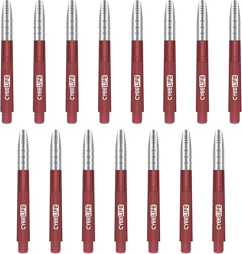 Vista 7 de CyeeLife Ejes de dardos transparentes de aluminio y plástico, 15 piezas (5 juegos) 1.378 in/1.890 in