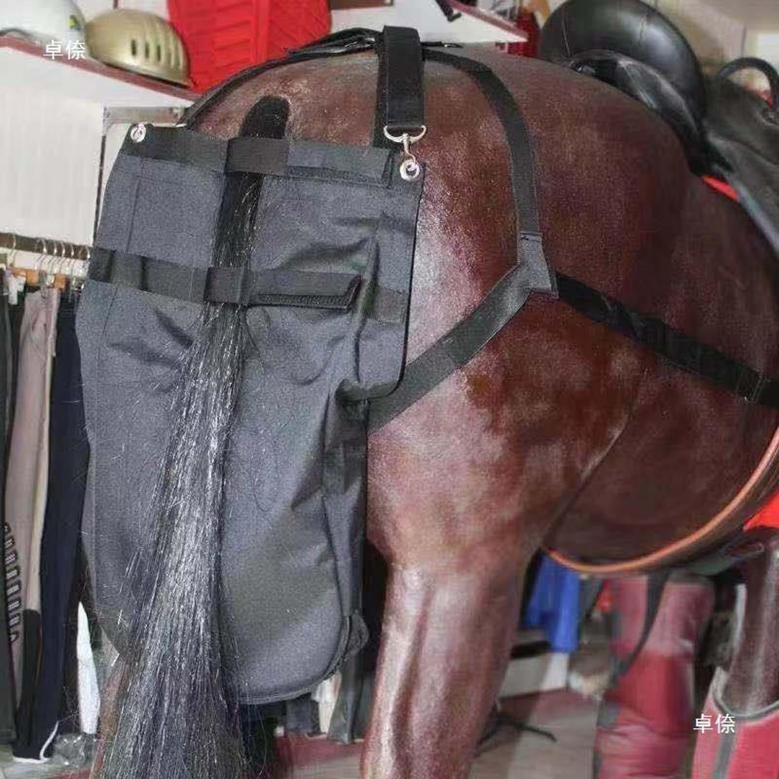 Bolsa de Manure para Caballo Funda para Excremento Recogedor Ajustable de Desechos Organizadora de Montura Material Impermeable Fácil, 42cm X 38cm
