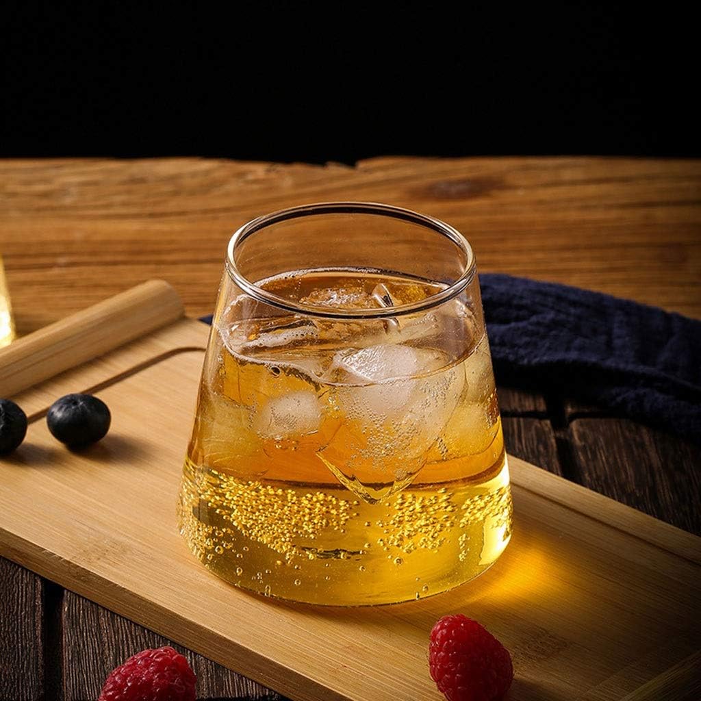 TOMYEUS Water Glasses Whisky Glasses, Clear Glass Cups, Drinking Glass, Design for Home and Kitchen, Lead-Free Hand Blown Antique Glass Drinking Glasses (Size : S (2 Pieces)