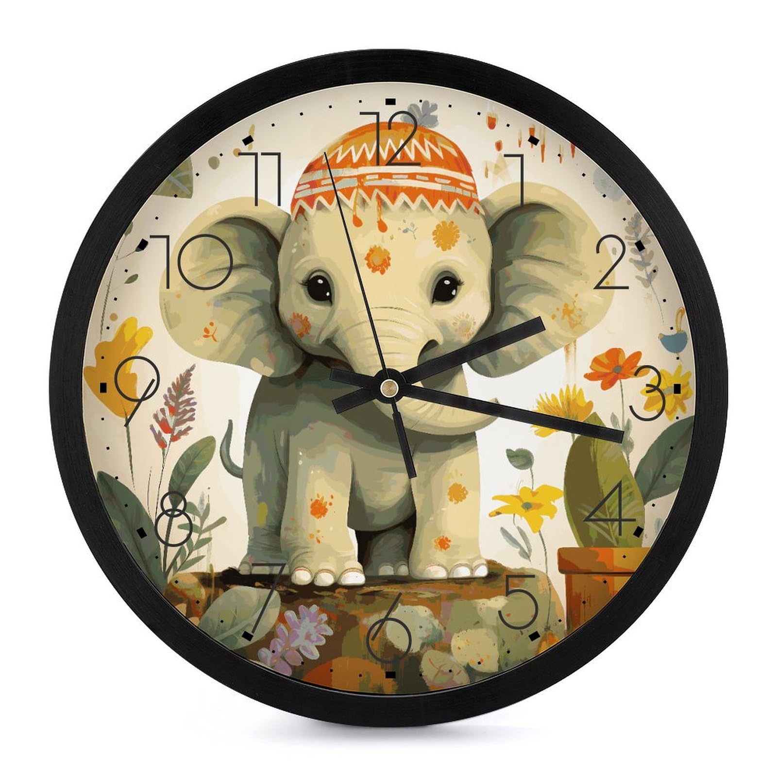 Horloge murale décorative éléphant pour embellir le salon et la cuisine familiale