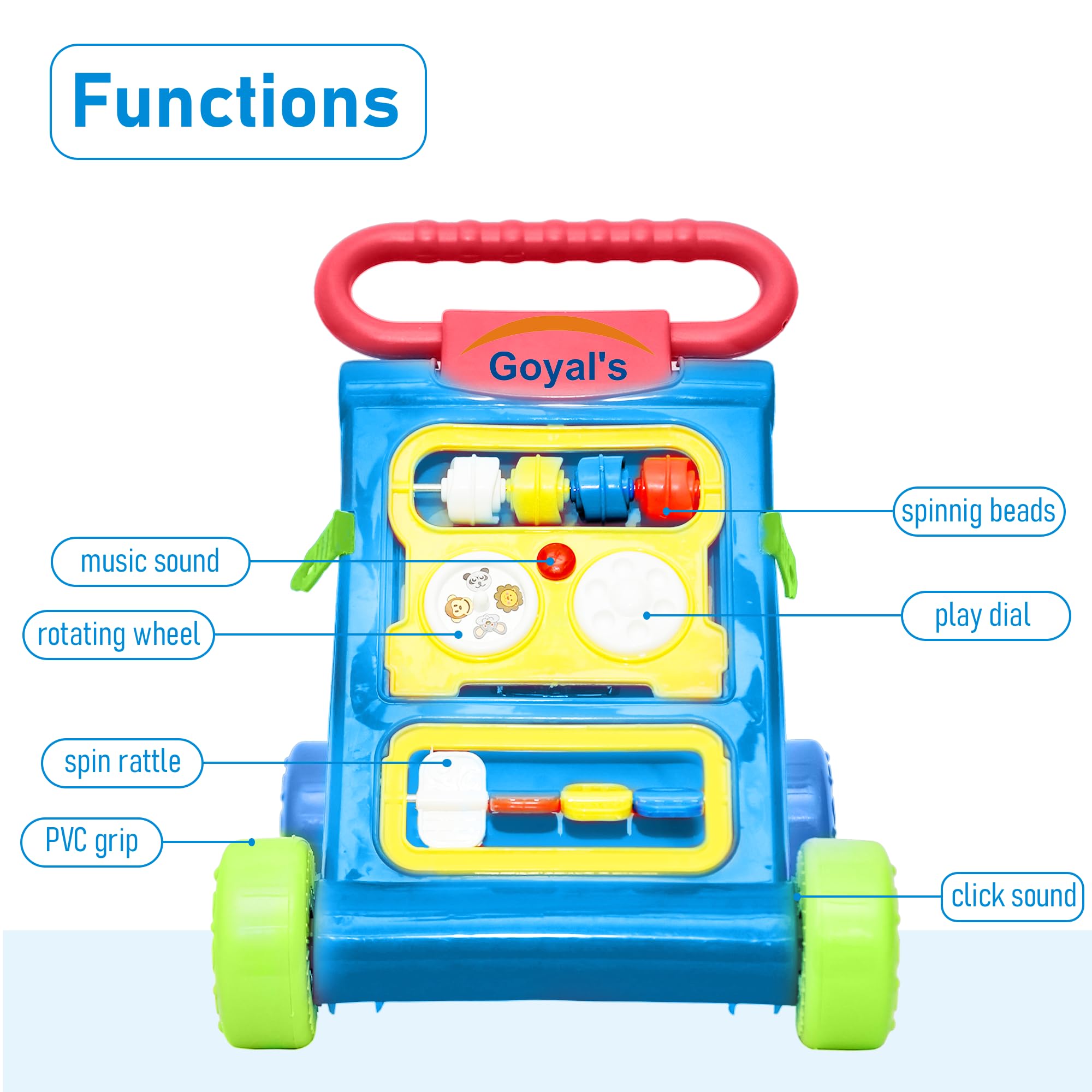 Goyal's Baby Activity Walker - Toddler Learning Toys for 6 Months -15 Months Old (Blue) - Image 4 thumbnail