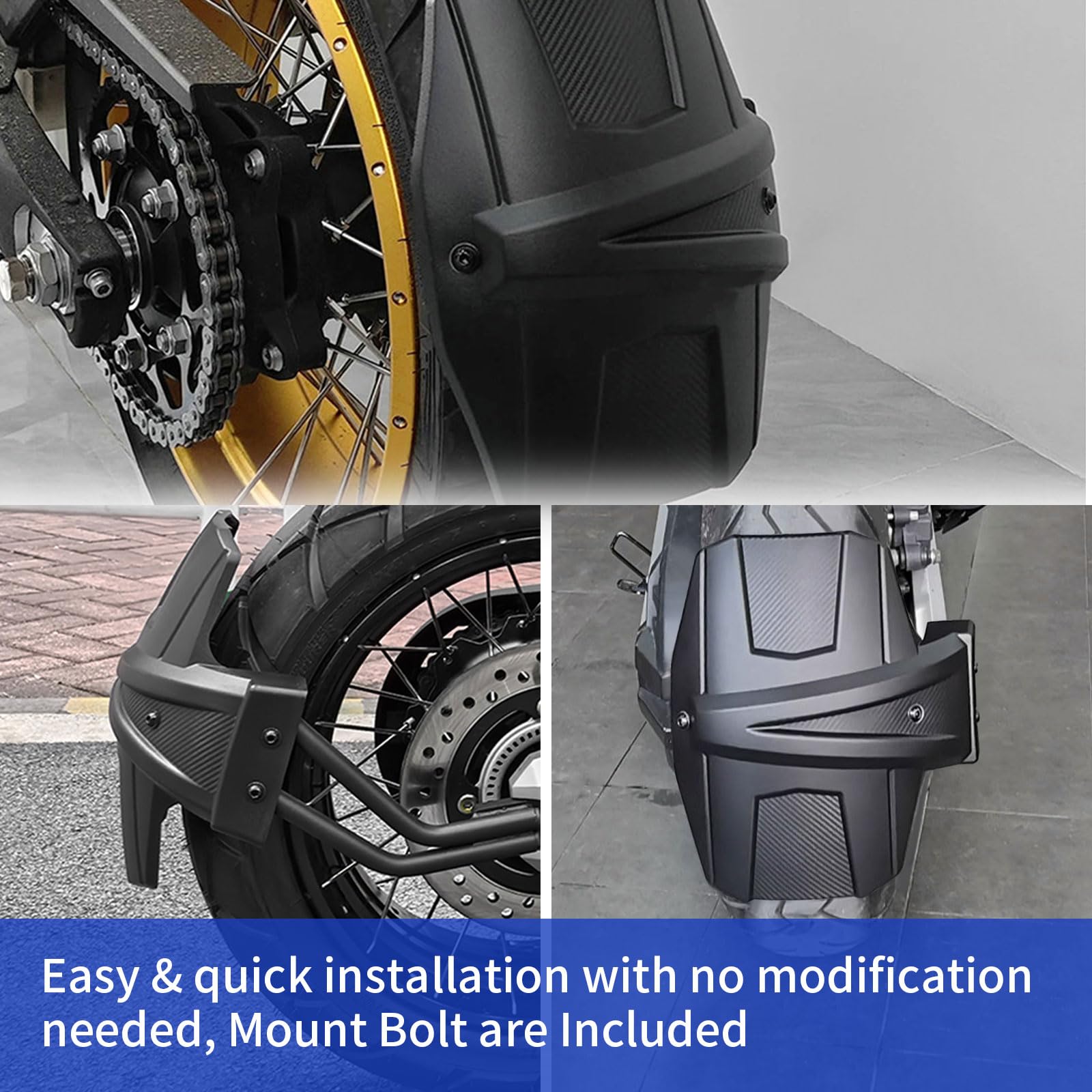WOOGA Piezas de Motocicleta para HO&N&DA X-ADV 750 XADV 750 2017-2025 Forza750 Forza 750 Accesorios 2021-2025 Guardabarros Trasero abrazador de Rueda Protector contra Salpicaduras | Protector de rueda trasera para motocicleta X ADV750 XADV750, accesorios