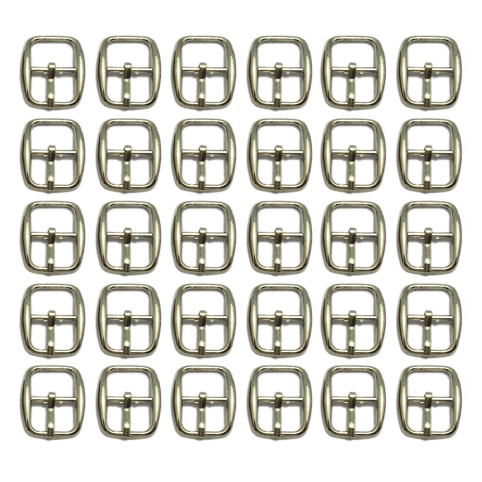 Mousyee Metal Roller Buckles, 30 Pcs Roller Buckles, 12MM Metal Shoe Buckles, Fine Square Metal Buckles, Belts Hardware Pin Buckles for Making Handbag, Backpack, Luggage Bag DIY Accessories (Silver)