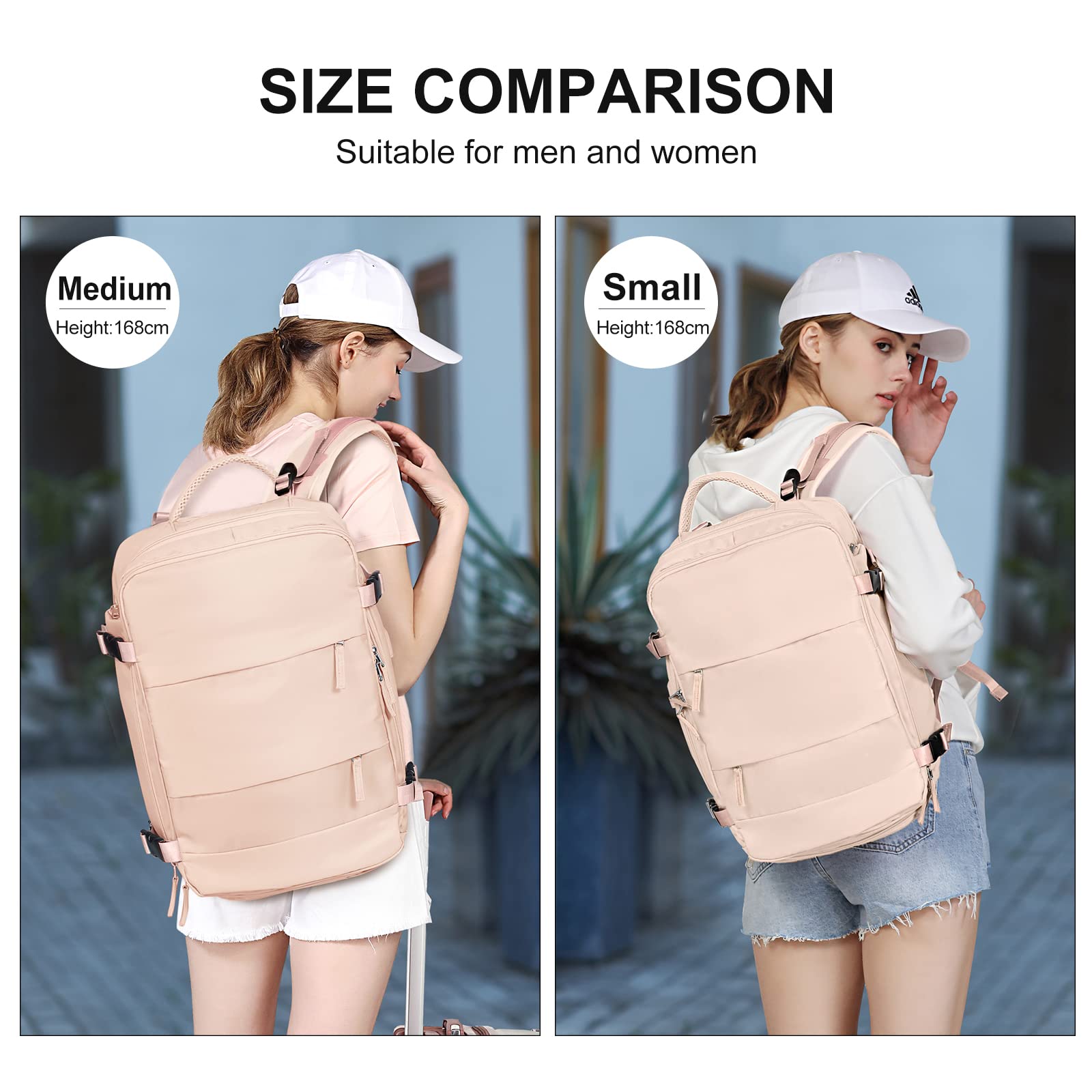 SZLX Zaino da viaggio grande da donna da viaggio zaino da escursionismo sportivo da esterno impermeabile zaino da scuola casual laptop da 14 pollici con porta di ricarica USB scomparto per scarpe