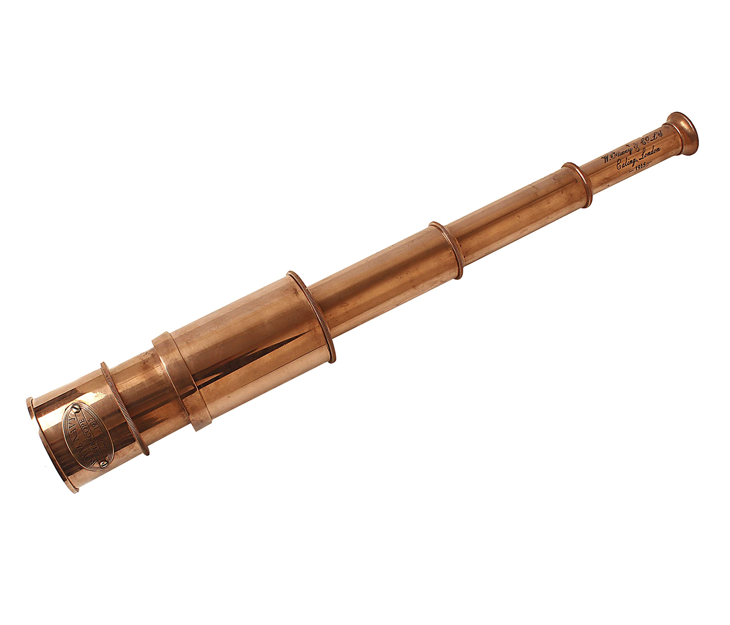 Nautical Sailor Boat Copper Telescope Collapsible Captain Spyglass Royal Navy Telescope London 1915