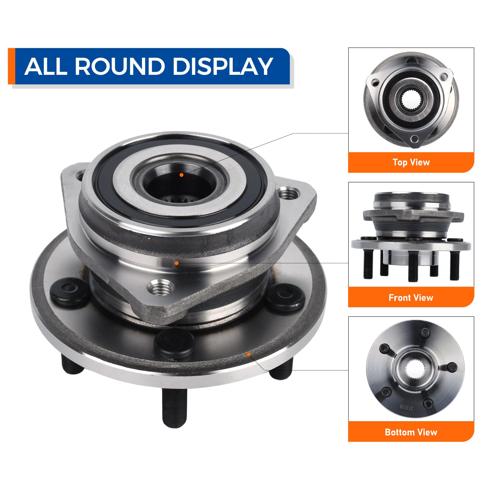 FKG Front Wheel Bearing Hub Assembly – Fits Jeep Wrangler TJ & Cherokee, 5-Lug Set Of 2