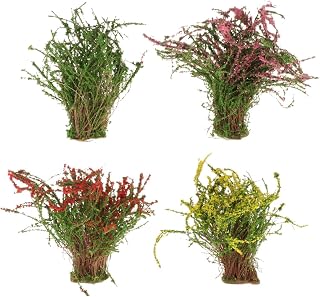 4 Pieces Scenery Landscape Flowers Artificial Bush Ground Cover Flower Model Iron Wire Sponge Grass Suitable for Train Tra, Style A
