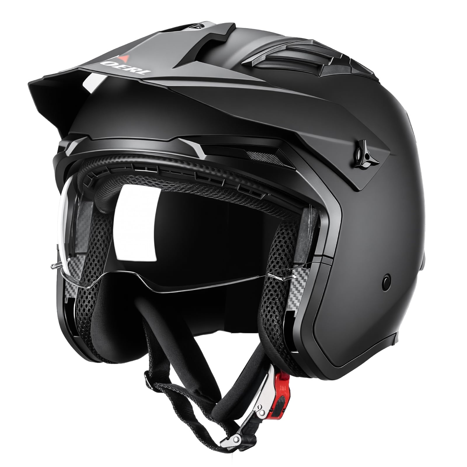 Casco Streetfighter | Certificato ECE 22.06 | Casco Jet con visiera parasole a scomparsa | Per scooter, moto e ciclomotori