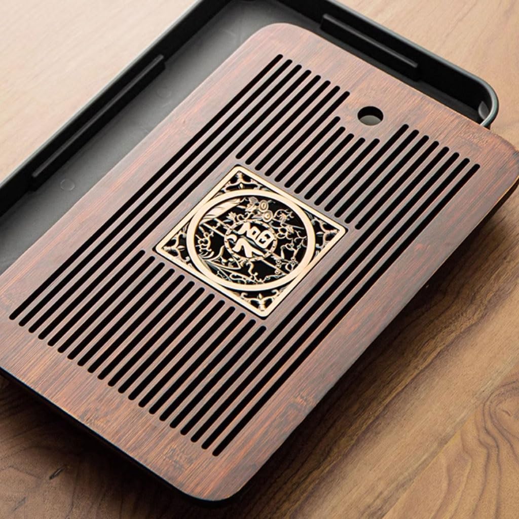 Bandeja de té para servir, diseño moderno y pequeño para sala de estar, recepción y juego de té Kung Fu, accesorio de té funcional y elegante