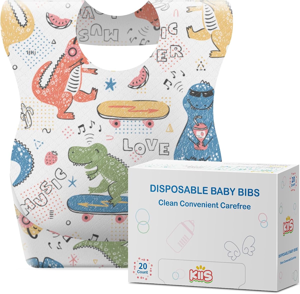 KIIS Disposable Baby Bibs for Travel - Paper Bibs for Infant, Toddlers & Kids - Travel & Daycare Essentials