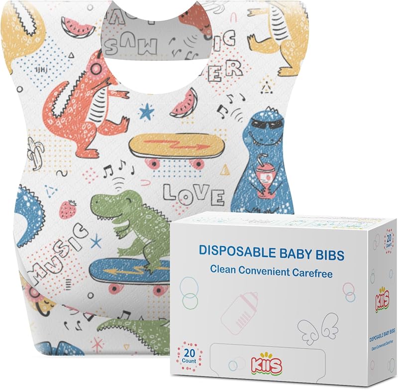 KIIS Disposable Baby Bibs for Travel - Paper Bibs for Infant, Toddlers & Kids - Travel & Daycare Essentials