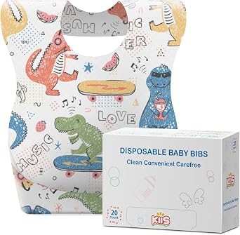 KIIS Disposable Baby Bibs for Travel - Paper Bibs for Infant, Toddlers & Kids - Travel & Daycare Essentials