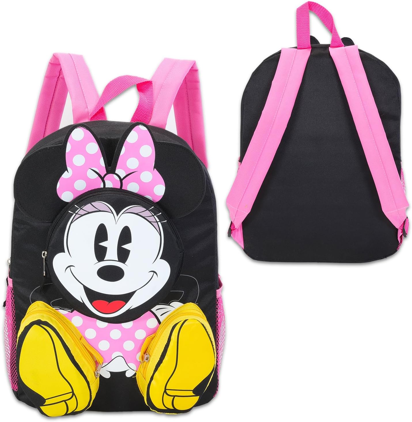 Minnie Mouse 16" 3D Disney Backpack School Supplies Set: Bottle, Stickers, More