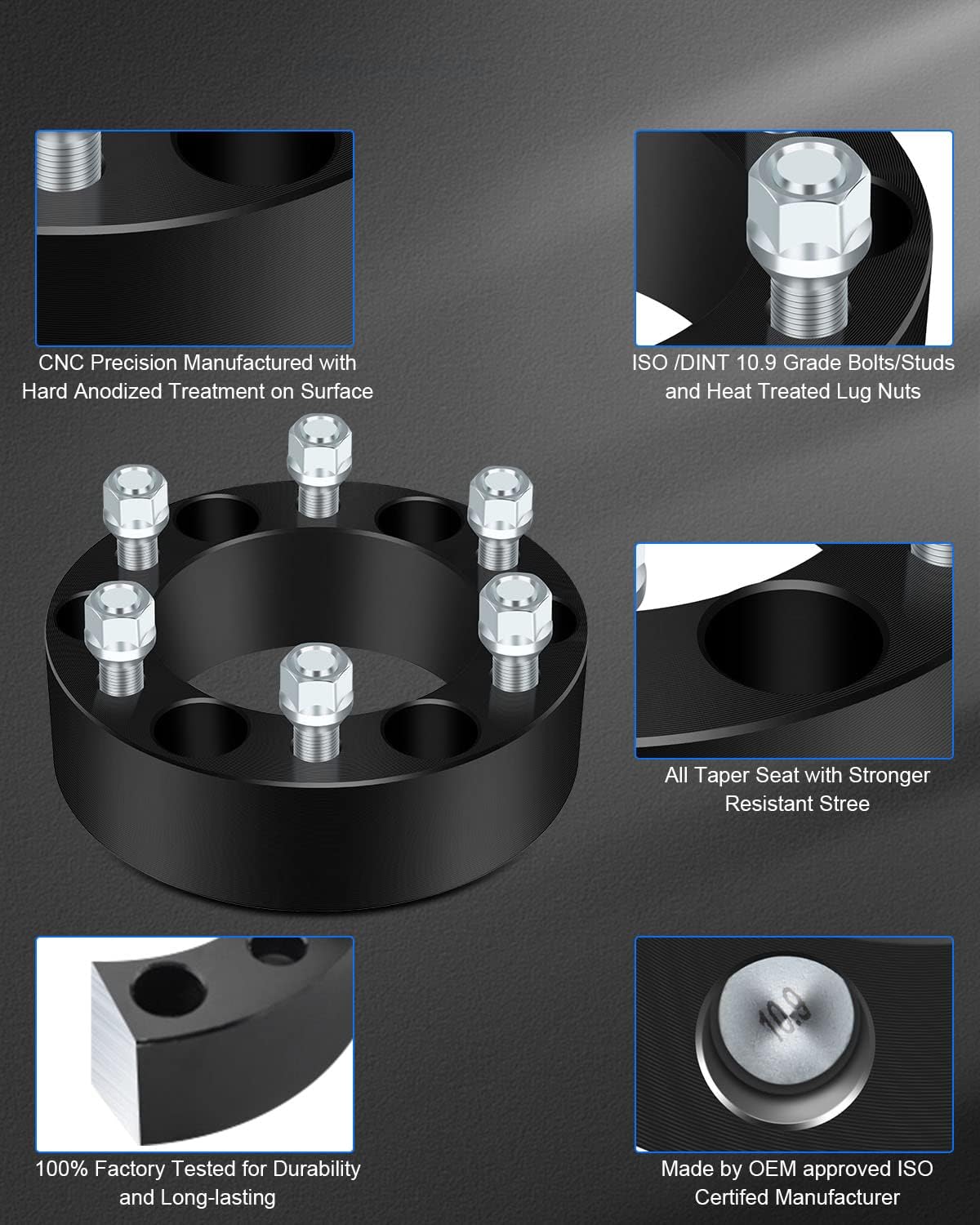 ECCPP 4PCS 2 inch 6 Lug 2" 50mm Wheel Spacers 6x5.5 6x139.7mm 14x1.5 Studs 108mm fit for 1999-2019 for Silverado 1500 for Escalade