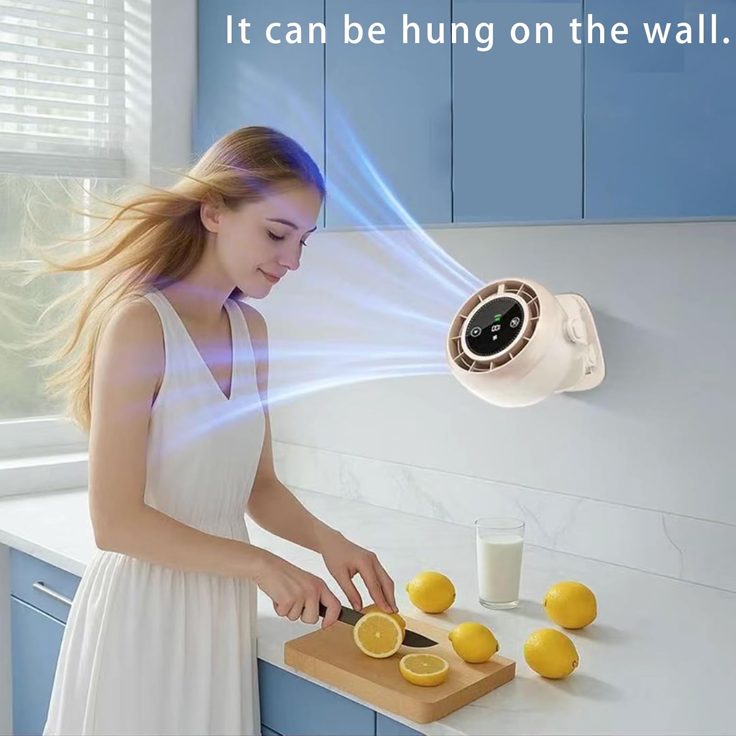 Small Fan, Fan for Bedroom, Low Noise, Large Airflow, Small Size, a Must-Have in The Office, and a Must-Have in The Dormitory(Beige)