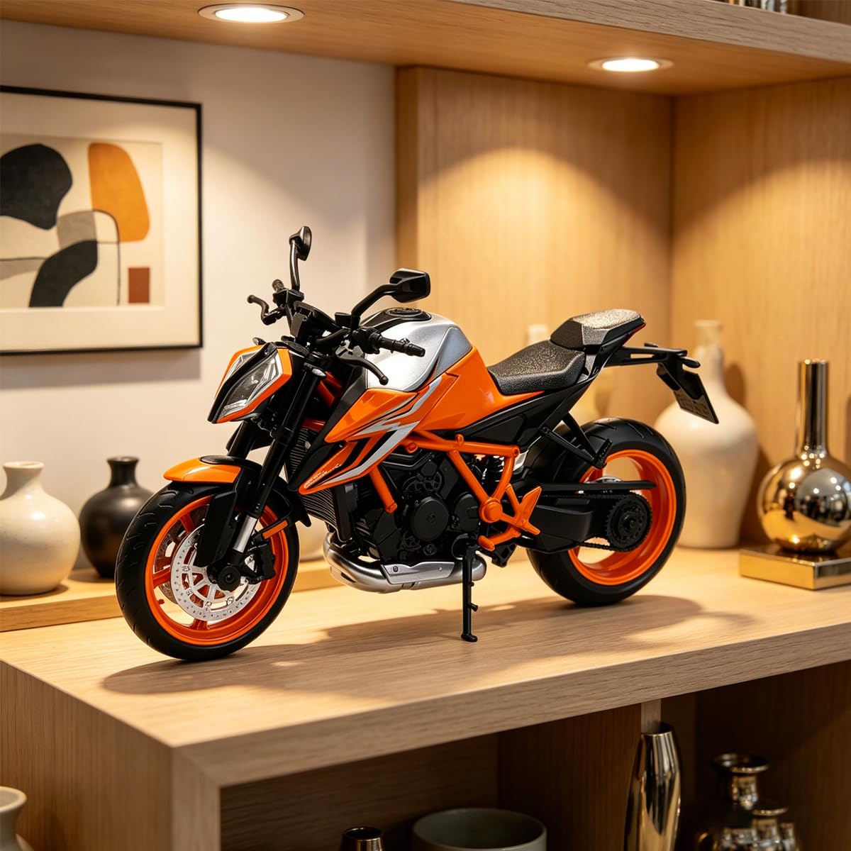 Fuwraixis 1/12 Scala Motocicletta in lega, 1290 Super Duke R Modelli di moto popolari, Giocattoli da Racing Car, Oggetti da collezione e decorativi, Regali per ragazzi e adulti