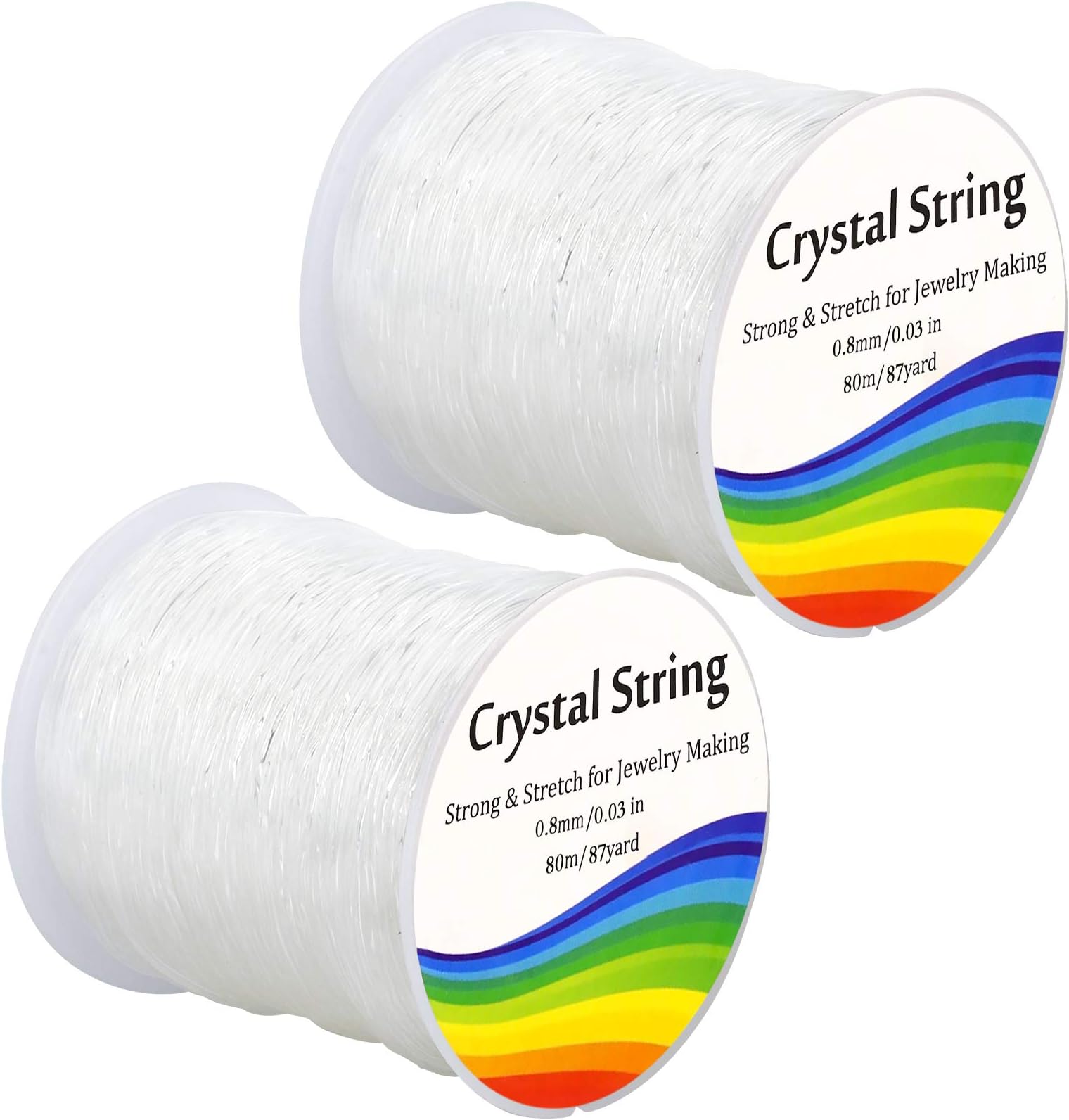 0.8mm Crystal Elastic String for Bracelets, Stretchy Bracelet String Clear Bead Cord for Beading, Jewelry Making (160m)