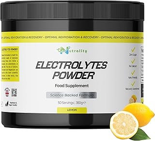 Nutrality Electrolytes Food Supplement Powder 350g – Refreshing Lemon Flavour. 50 Servings, No Sugar, Magnesium Keto Electrolyte Hydration Powder, Recovery, No Calcium, Paleo Hydration, Vegan Friendly