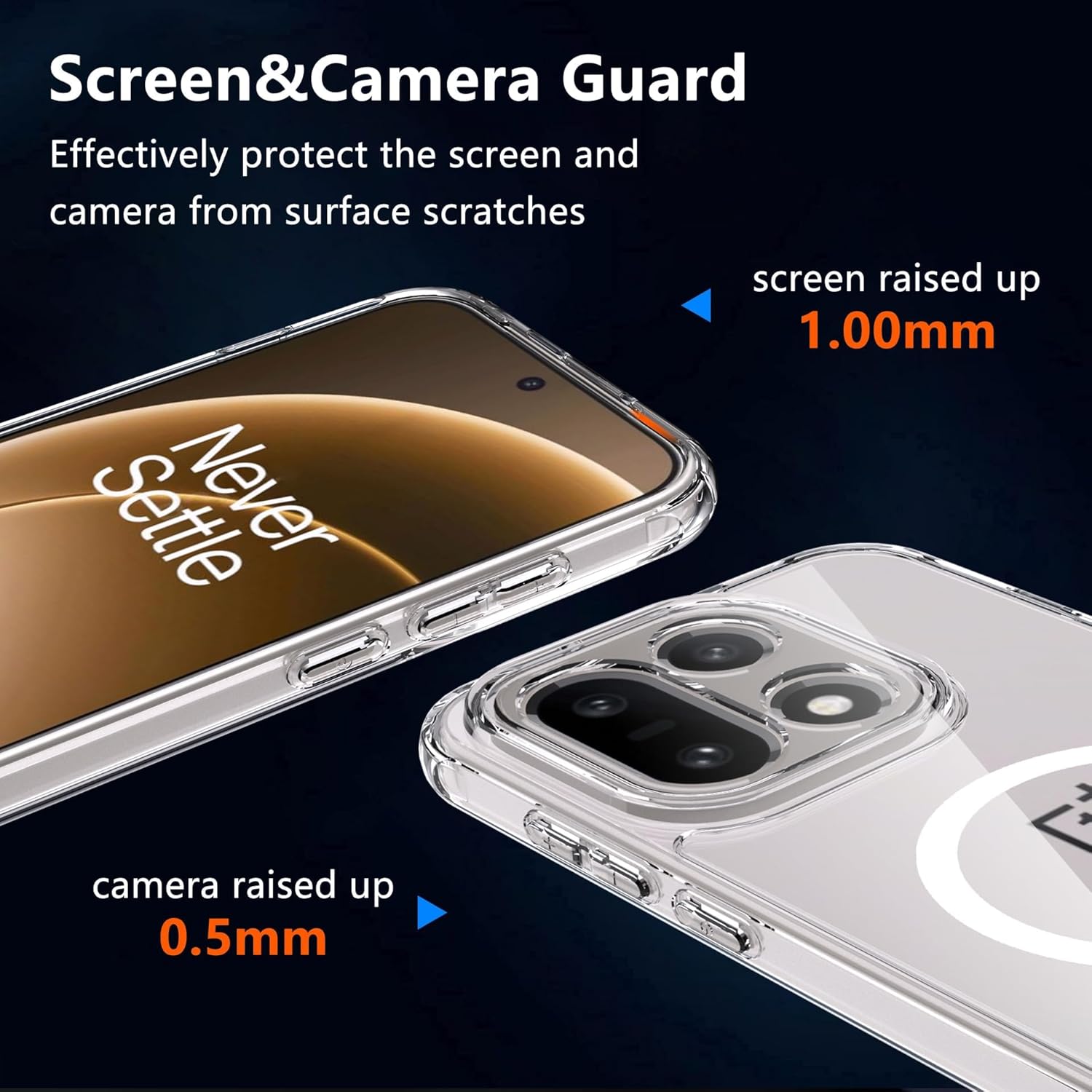 Case for OnePlus 15, Strong Magnetic, Military-Grade Shockproof Protection, Anti-Yellowing PC Back & TPU Bumper, Slim Anti-Fingerprint Cover - Crystal Clear 2026 - view 4