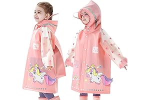 Fewlby Kids Raincoats For Girls Boys Waterproof Rain Jacket Girls 5-6 Years