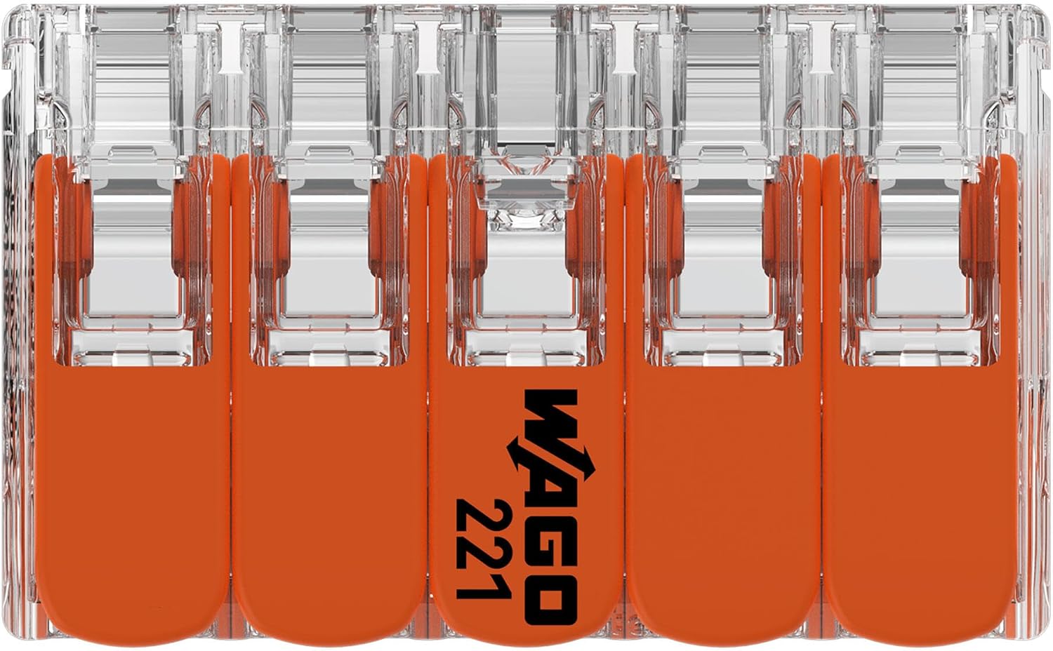 221-420 | WAGO Lever-Nuts® Splicing Connector | for Solid and Stranded Conductors | 10-Conductor with Operating levers | 24-12 AWG | Transparent housing | [Box of 15 Pieces]