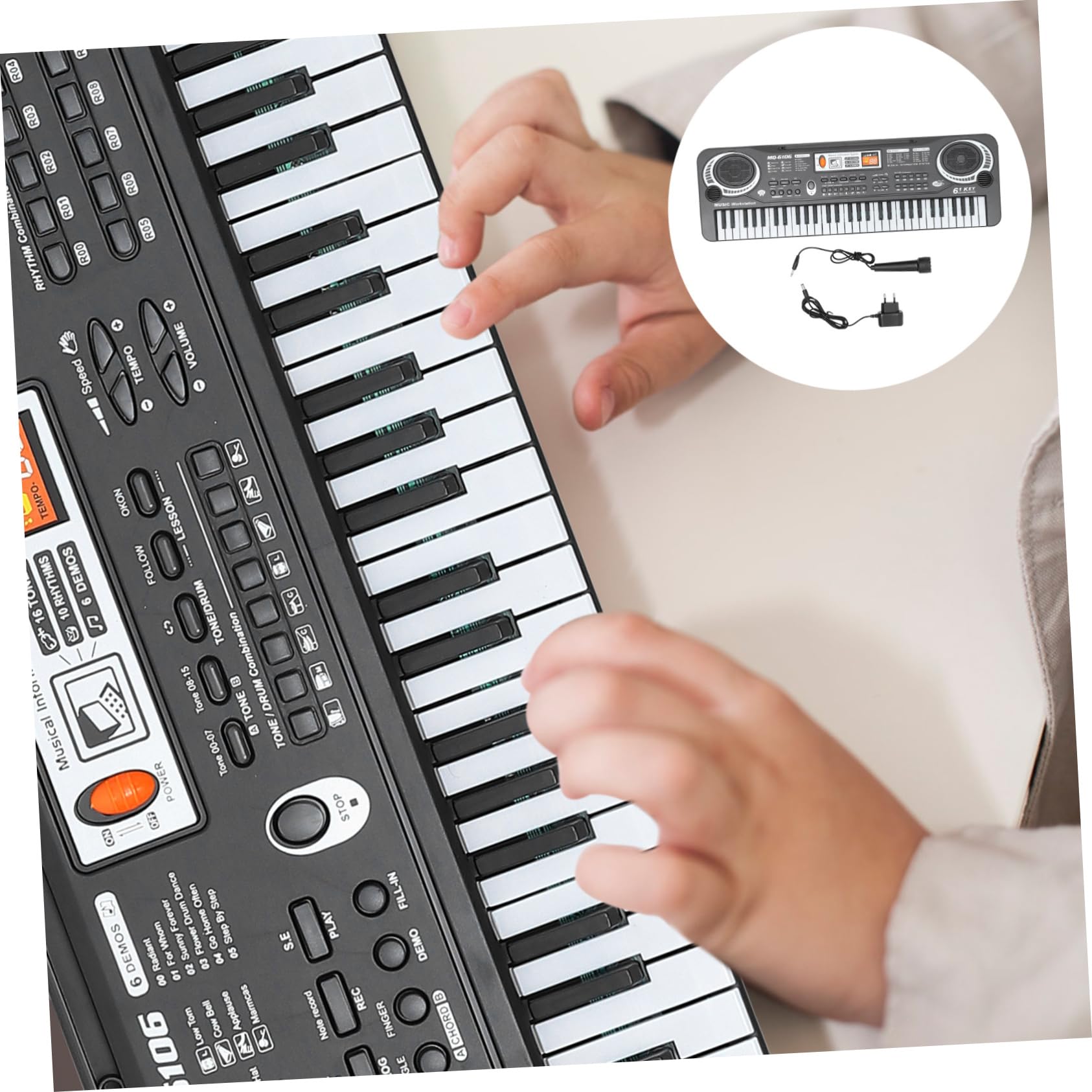 BESPORTBLE Piano Electrónico Reconocimiento de Voz y Material Abs de 61 Teclas Juguete Educativo Musical para Mejorar la Audición y Aprendizaje Infantil para Niños