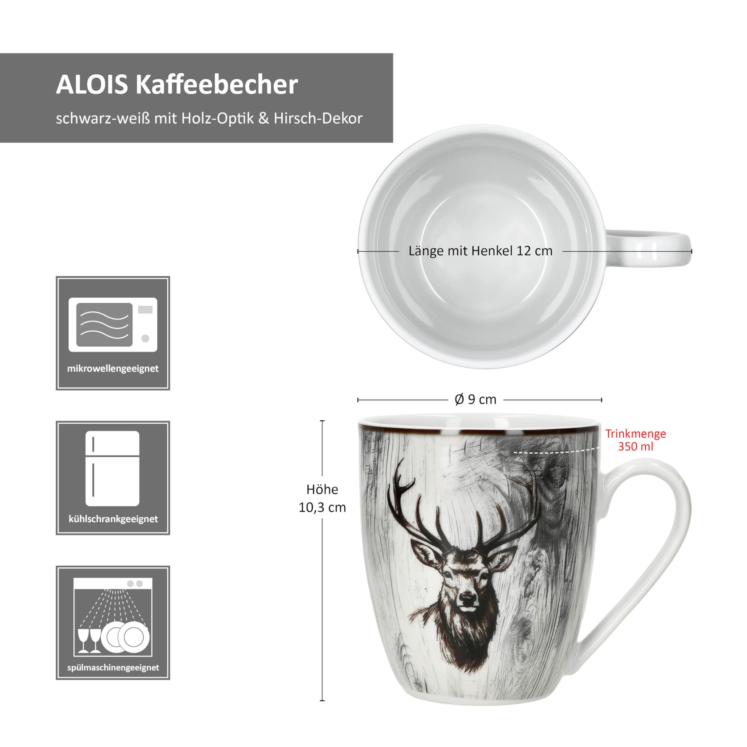 MamboCat Chrissi Lot De 6 Tasses à Café Rouge 300 Ml I Noël I 6