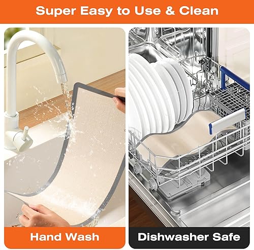 Miniatura 4 de 5 alfombrillas de silicona para hornear para cosecha, bandejas de tamaño mediano (gris, M - mediano)