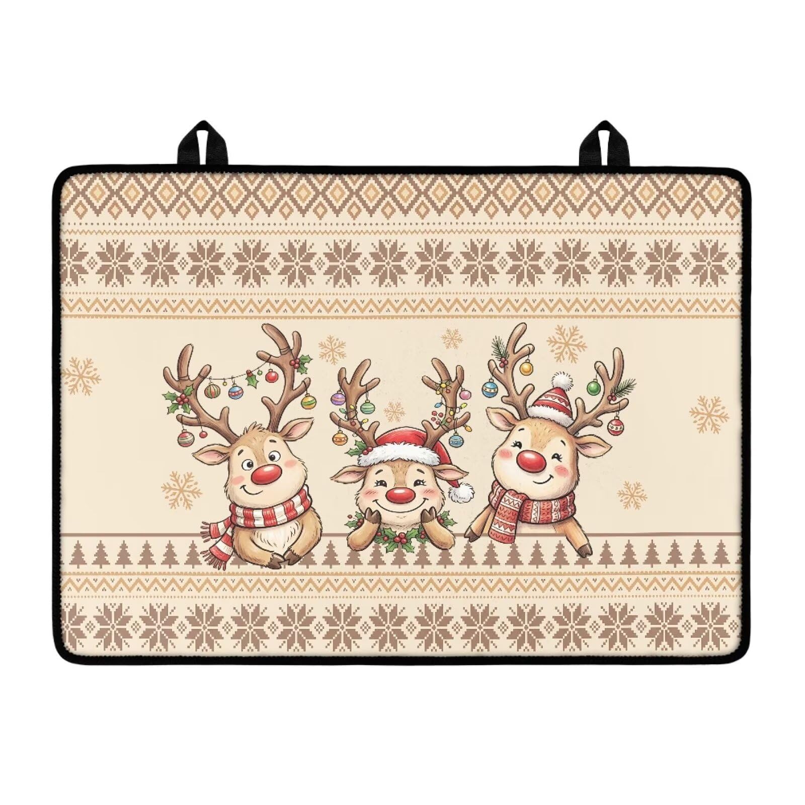 Aztec Christmas Deer Stove Top Dust Cover Christmas Decoration