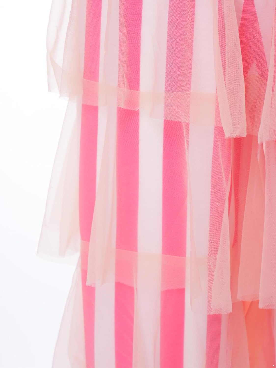 Hularka Tiered Tulle Long Pants for Women Stripe/Polka Print Multi Layer Wide Leg Palazzo Trousers