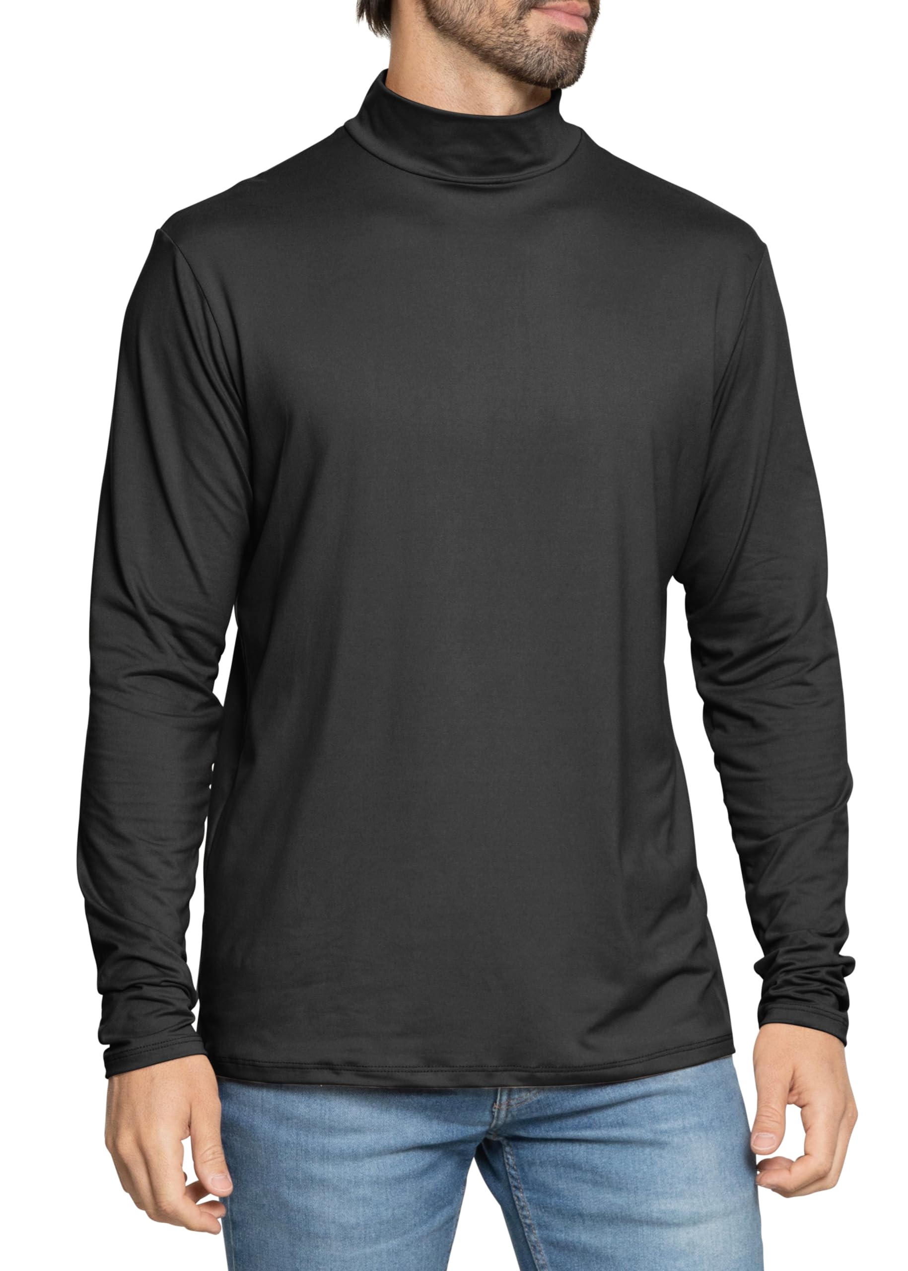 Men’s Oh So Soft Mock Neck Long Sleeve Shirt Perfect for Casual Wear, Stylish, Classic Fit | Small-5X