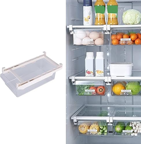 Miniatura 5 de Organizador de cajones para nevera, contenedores organizadores de refrigerador transparentes, contenedores de almacenamiento extraíbles para estante