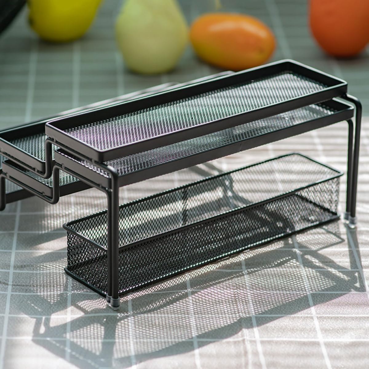 HANABASS Three-layer Retractable Spice Rack Multifunctional Kitchen Organizer Storage Brackets Set for Countertop and Cabinet Use 3pcs Adjustable Seasoning Holder Random Random Color