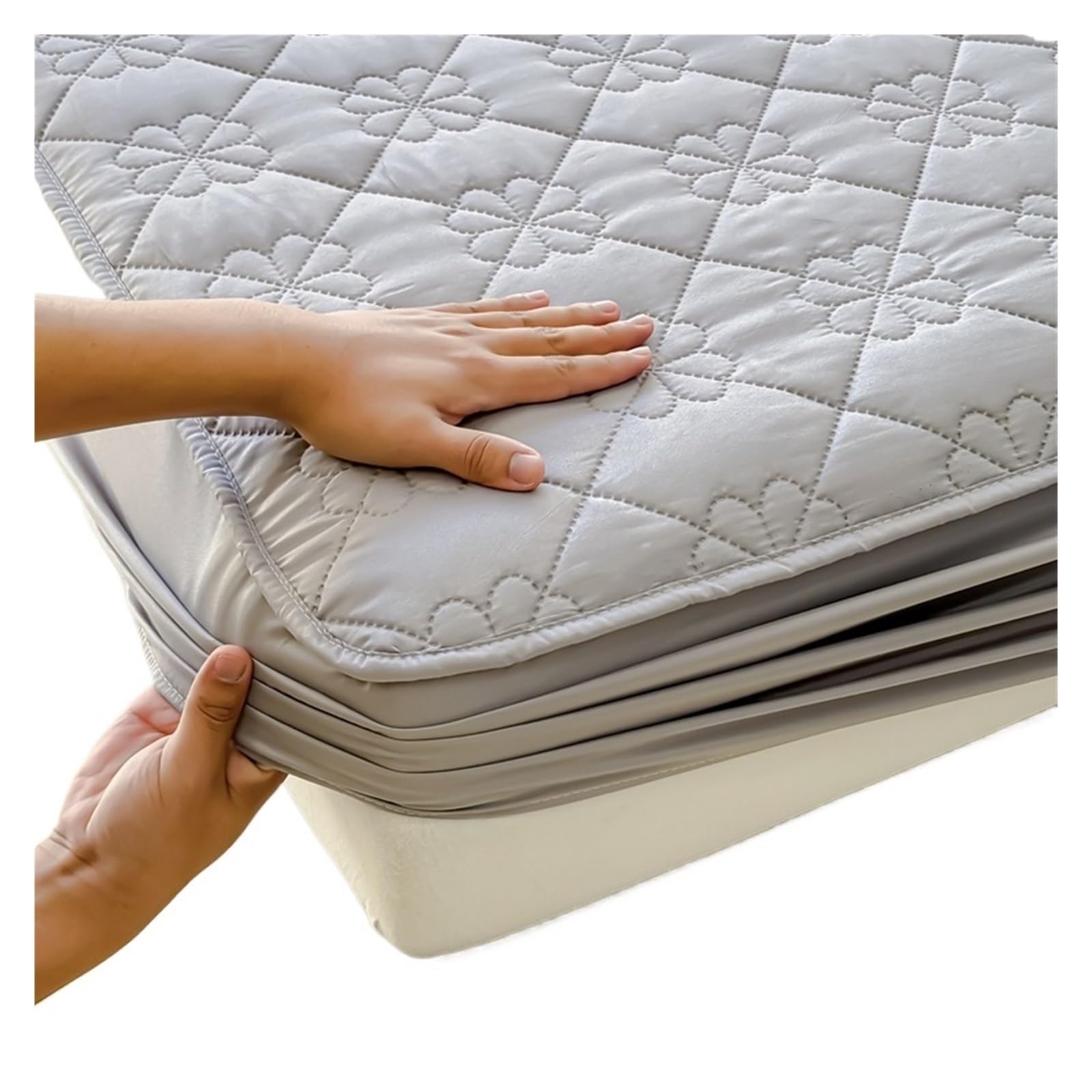 Drap de lit imperméable protection matelas coton isolation d'urine gris 200x200