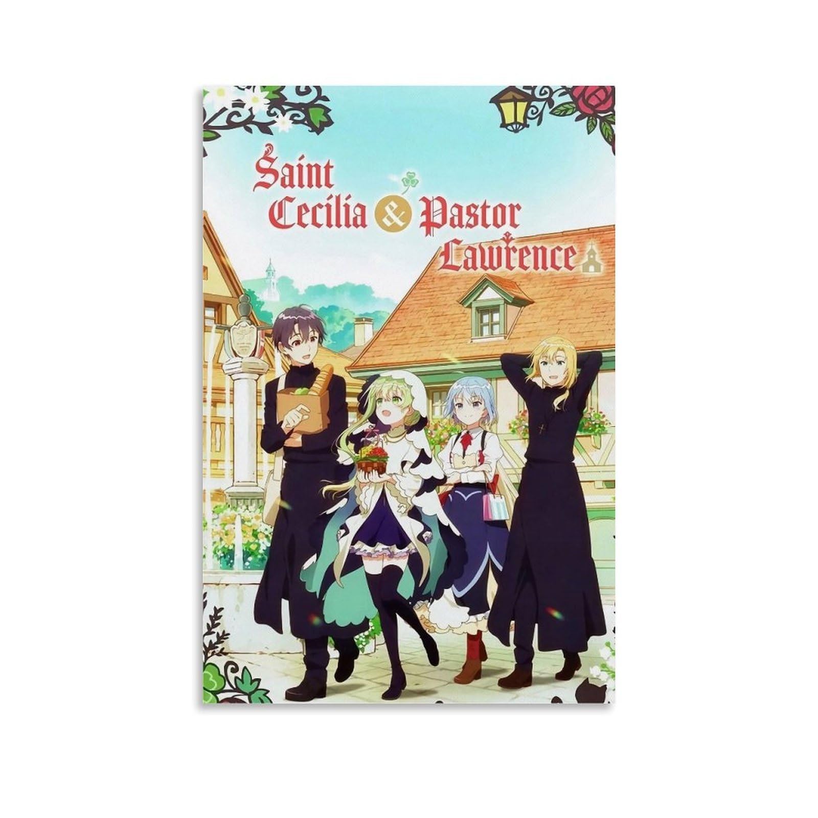 HUYEHEHERRY Saint Cecilia And Pastor Lawrence Anime Poster Wall Art Canvas Cover Vintage Aesthetic Design Poster Decorative Painting for Living Rooms 12x18inch(30x45cm) Unframe-style